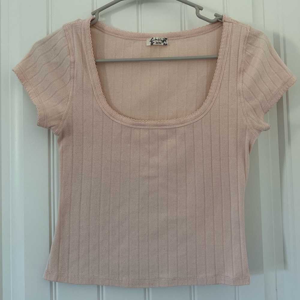 Free People End Game Pointelle Baby Tee